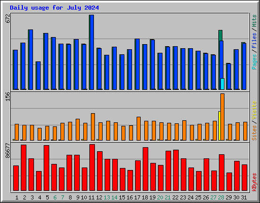Daily usage for July 2024