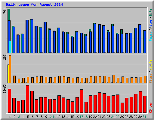 Daily usage for August 2024