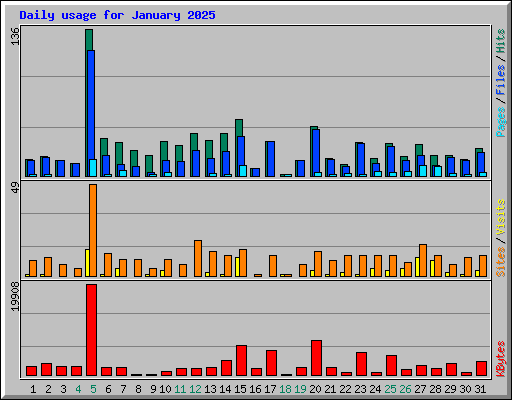 Daily usage for January 2025