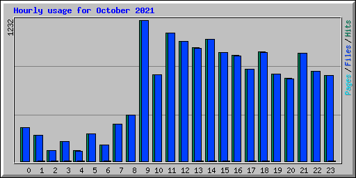 Hourly usage for October 2021