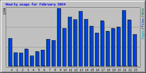 Hourly usage for February 2024