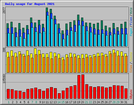 Daily usage for August 2021