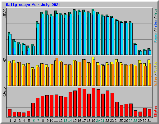 Daily usage for July 2024