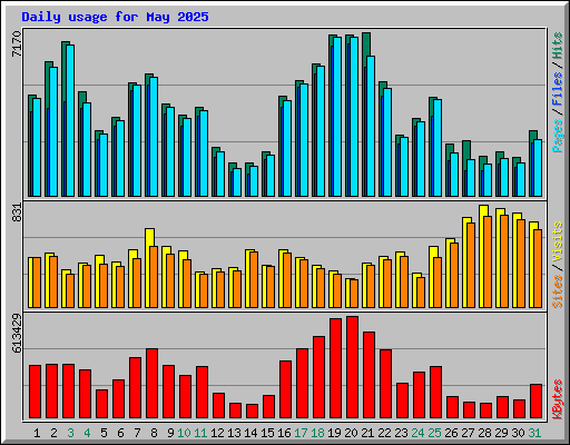 Daily usage for May 2025