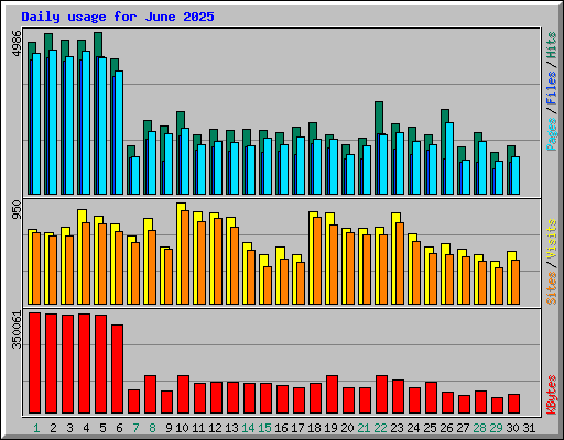 Daily usage for June 2025