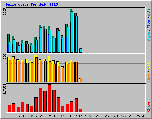 Daily usage for July 2025