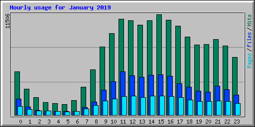 Hourly usage for January 2019