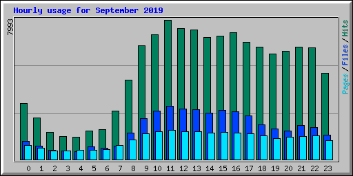 Hourly usage for September 2019