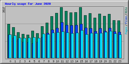 Hourly usage for June 2020