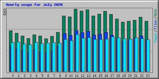 Hourly usage for July 2020