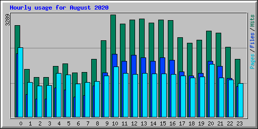 Hourly usage for August 2020