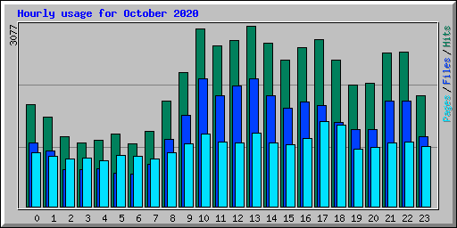 Hourly usage for October 2020