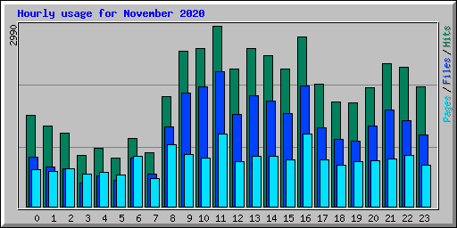 Hourly usage for November 2020