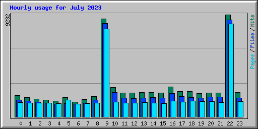 Hourly usage for July 2023